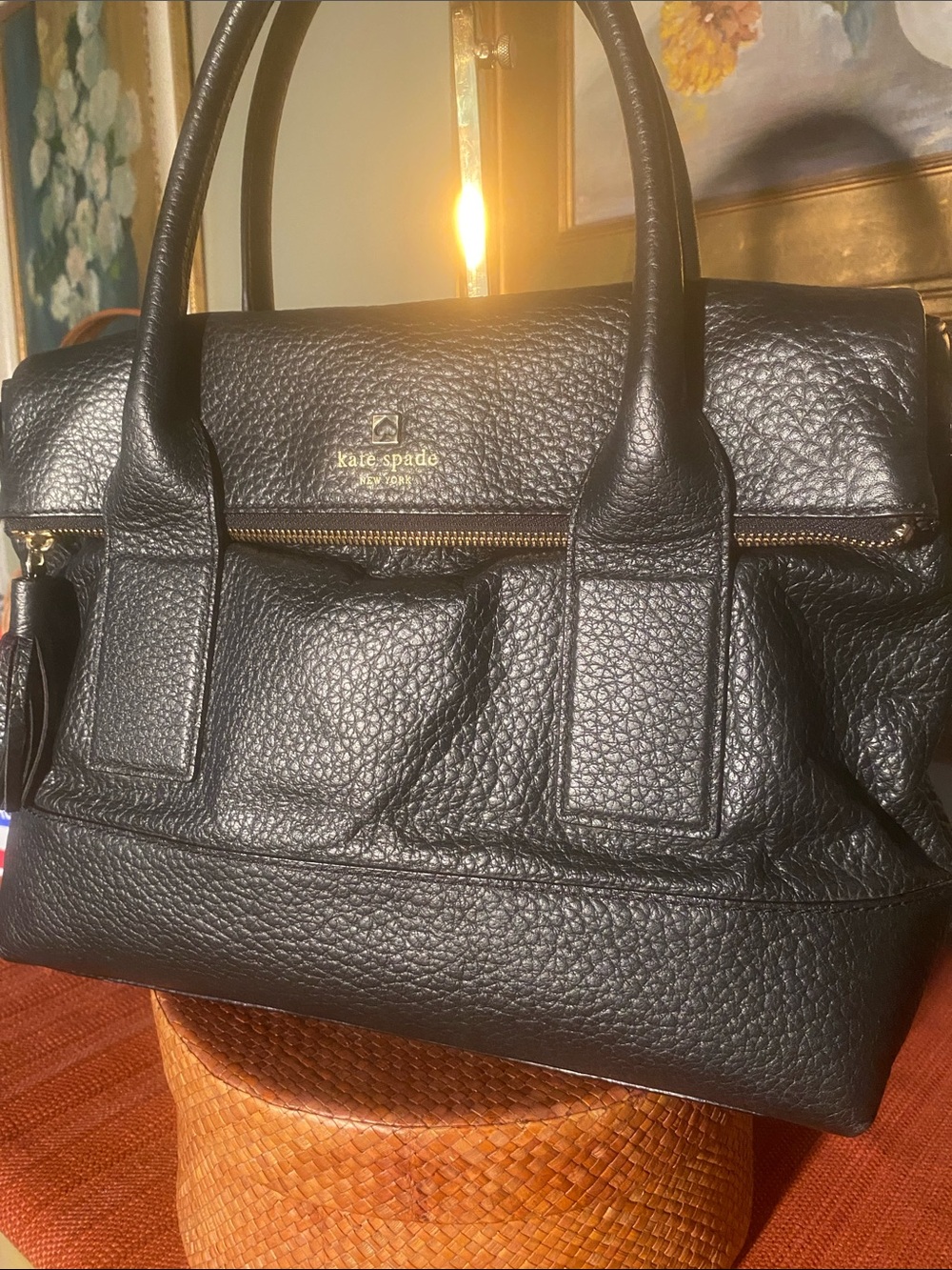 Kate Spade Southport Avenue Carmen Black Pebbled Leather Satchel - Picture 3 of 14